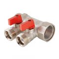 Коллектор Valtec с отсекающими кранами, под «евроконус», Размер изделия: 1 x 2 вых. 