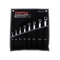 Набор ключей накидн. 6-22мм 8шт (черное полотно) TOPTUL (GPAI0802) 