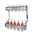 Коллекторный блок из нержавеющей стали с регулирующими клапанами и расходомерами. VTc.584.EMNX Valtec, Количество выходов: 3 