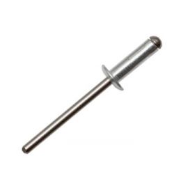 Заклепка вытяжная, многозажимная, стандартный бортик алюм./нерж. сталь Bralo, Диаметр гильзы, d1 мм: 4, Длина гильзы, L  мм: 12,5, Диаметр бортика, мм: 8.2 