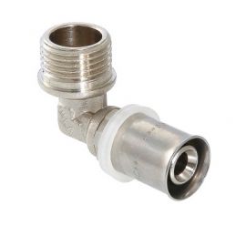 Угольник пресс с переходом на наружную резьбу Valtec, Для трубы диаметром, мм: 16, Резьба подключения: 1/2" нар 