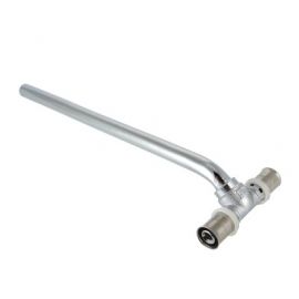 Тройник радиаторный пресс с латунной хром. трубкой 15 мм, 20х15х20 Valtec, Исполнение: 300 мм короткий 