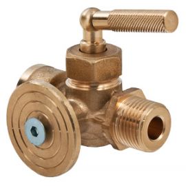 Кран для маном. трехход. с фланцем 1/4" 