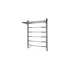 Полотенцесушитель водяной "Лесенка Трапеция с полкой" Олимп 500x500, бок.подкл., подключение 1", Размер полотенцесушителя ВхШ, мм: 500*500, Тип подключения: Водяной, Форма полотенцесушителя: Лесенка, Резьба подключения: G1", наружная 