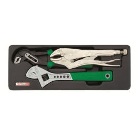 Набор-сет плоскогубцы перест., зажим, ключ разводн. 10" 136х364мм TOPTUL (GВAT0303) 
