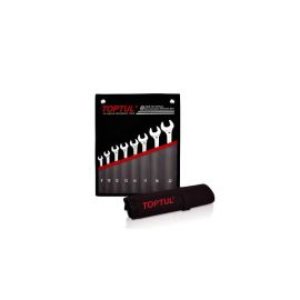 Набор ключей комбинир. 8-22 мм 15° 8 шт , высокопрочные, в сумке (цвет: чёрный) TOPTUL (GPCX0801) 
