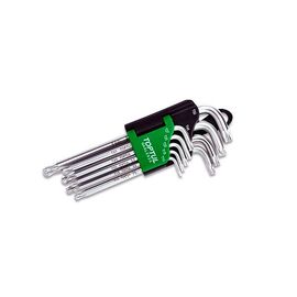 Набор ключей Torx T10-Т50 9шт длинных, с отверстием и шариком TOPTUL (GAAL0925) 