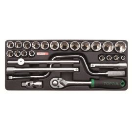 Набор-сет головок 1/2" 26предм. 6гр. 434х176мм TOPTUL (GCAT2604) 
