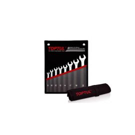 Набор ключей комбинир. 8-22 мм 15° Pro-Line 8 шт в сумке (цвет: чёрный) TOPTUL (GPCW0801) 