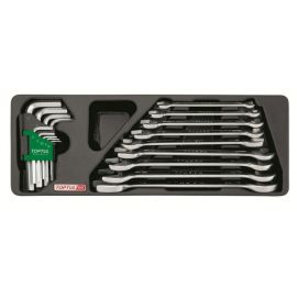 Набор-сет ключей рожк. 6-24мм + шестигр. 1-10мм 18пр. 136х364мм TOPTUL (GAAT1802) 