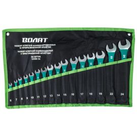 Набор ключей комбинир. 6-24мм 16шт в прорезиненной оплетке ВОЛАТ 