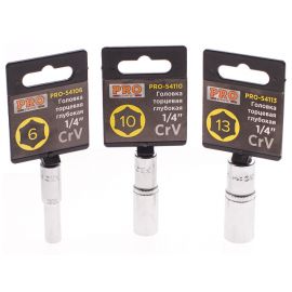 Головка 1/4" 13мм 6гр. глубокая PRO STARTUL (PRO-54113) 