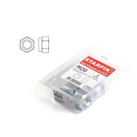 Гайка М20 со стопорным кольцом, цинк, DIN 985 (5 шт в пласт. конт.) STARFIX 