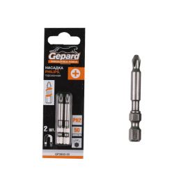 Насадка крестообразная PH2 50мм  2шт торсионная GEPARD (GP3900-50) 