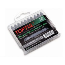 Набор бит двухсторонних PH2х65 10шт. в пластм.боксе  TOPTUL (GAAW1001) 