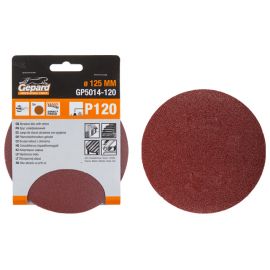 Шлифлист 125мм круг Р80 д/дерева 5шт. GEPARD (GP5014-80) 