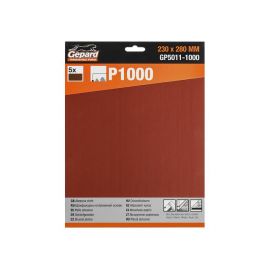 Шлифлист 230х280мм Р1000 бум.осн. 5шт. GEPARD (GP5011-1000) 