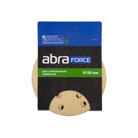 Шлифлист 150мм круг P150 бумага, 5 шт., самосцепл. (15 отв.) Abraforce 
