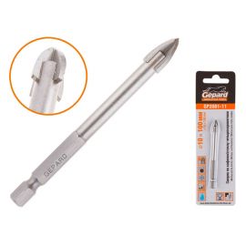 Сверло по кафелю/стеклу 10х100мм четырехкромочное шестигр. GEPARD (GP2081-11) 