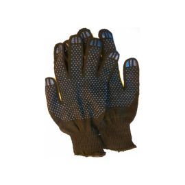 Перчатки х/б с ПВХ "Точка", 10класс, черные (мин. риски) 