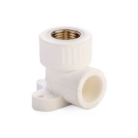 Угольник PPR с креплением (водорозетка) с внутренней резьбой Lammin, Размер изделия: 20x1/2 