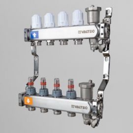 Коллекторный блок из нержавеющей стали с регулирующими клапанами и расходомерами. VTc.579.EMNX Valtec, Количество выходов: 2 