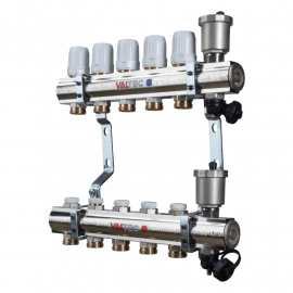 Коллекторный блок латунный c регулирующими и балансировочными клапанами. VTc.594.EMNX Valtec, Количество выходов: 3 