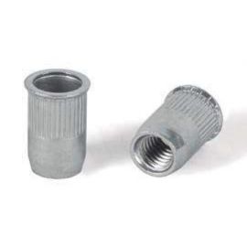 Заклепка с внутренней резьбой, уменьшенный бортик, с насечкой cталь Fasty, Внутренняя резьба: М6 