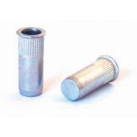 Заклепка с внутренней резьбой, цилиндрический бортик, с насечкой стальная Fasty, Внутренняя резьба: М6, Длина гильзы, L  мм: 17,9 