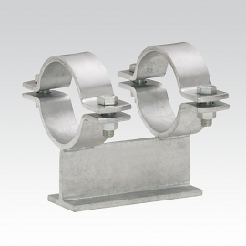 Скользящая опора Mupro тип TP2, с двумя хомутами, с тавровым профилем 80, W37-OF-SF  DN 50 труб внеш. 60.3 мм 