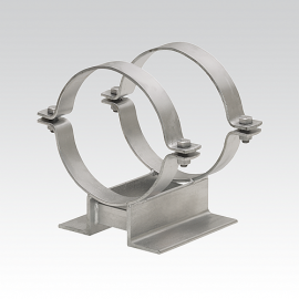 Скользящая опора Mupro тип LP-2,  с двумя хомутами, с Lобразным профилем 100, W37-OR-SG  DN 200 труб внеш. 219.1 мм 