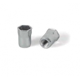 Заклепка с внутренней резьбой, уменьшенный бортик, шестигранная ½ сталь Fasty, Внутренняя резьба: М6 