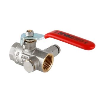 Кран шаровой муфтовый с дренажем и воздухоотводчиком Valtec, Размер крана: 1/2" 
