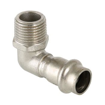 Угольник 90° с нар.р. нерж. сталь VTi.953 Valtec, Для трубы диаметром, мм: 15, Резьба подключения: 1/2" 