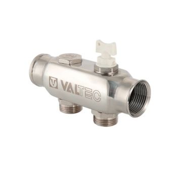 Коллектор Valtec из нержавеющей стали с межосевым расстоянием выходов 50 мм, Размер изделия: 1, 2 x 3/4 