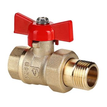 Кран шаровый СТАНДАРТ с полусгоном бабочка  вн.-нар. (PN40) Valtec, Размер крана: 1/2" 