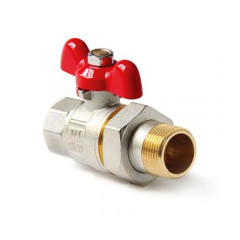 Кран шаровой полнопроходной со сгоном бабочка вн нар Pro Aqua, Размер крана: 1/2" 