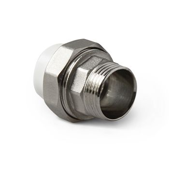 Муфта полипропиленовая комбинированная PRO AQUA разъемная с наружной резьбой (PP-R), Размер изделия: 20x1/2 