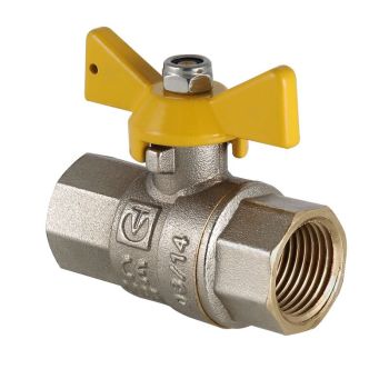 Кран шар. газ. VALGAS, рукоятка бабочка 1/2" вн.-вн. 