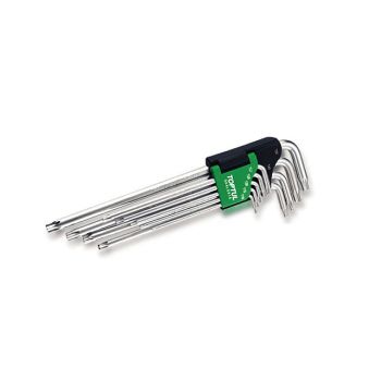 Набор ключей Torx T10-Т50 9шт с отверстием экстра длинных TOPTUL (GAAL0915) 