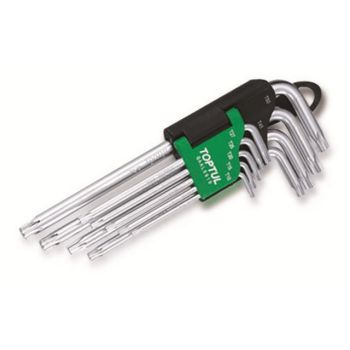 Набор ключей Torx T10-Т50 9шт с отверстием длинных TOPTUL (GAAL0919) 
