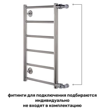 Полотенцесушитель водяной "Лесенка Прямая" Олимп 400x600, подключение 1/2", Размер полотенцесушителя ВхШ, мм: 400*600, Тип подключения: Водяной, Форма полотенцесушителя: Лесенка, Резьба подключения: G1/2",внутренняя 