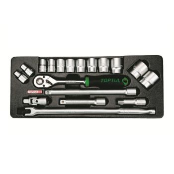 Набор-сет головок 1/2" 18предм. 6гр. 434х176мм TOPTUL (GCAT1801) 