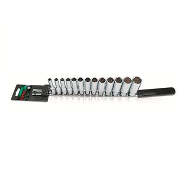 Набор головок 3/8" 7-21мм 12гр. 13шт глубок. TOPTUL (GAAQ1313) 