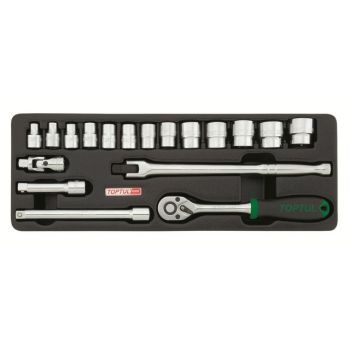 Набор-сет головок 3/8" 18предм. 6гр. 136х364мм TOPTUL (GCAT1808) 