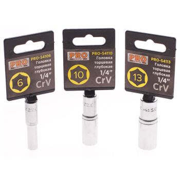 Головка 1/4" 6мм 6гр. глубокая PRO STARTUL (PRO-54106) 
