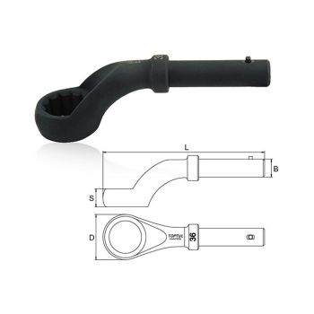 Ключ ударный накидной (угол 45гр) 24мм TOPTUL (AAAV2424) 