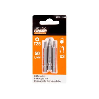 Насадка TORX T25 50мм  3шт GEPARD (GP3511-50) 