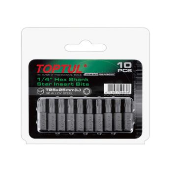 Насадка TORX T7*25 1/4" 10шт блистер TOPTUL (FSEA0807G) 