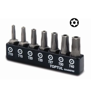 Набор бит TORX с отверст. Т10-Т40 7шт. TOPTUL (GAAV0703) 